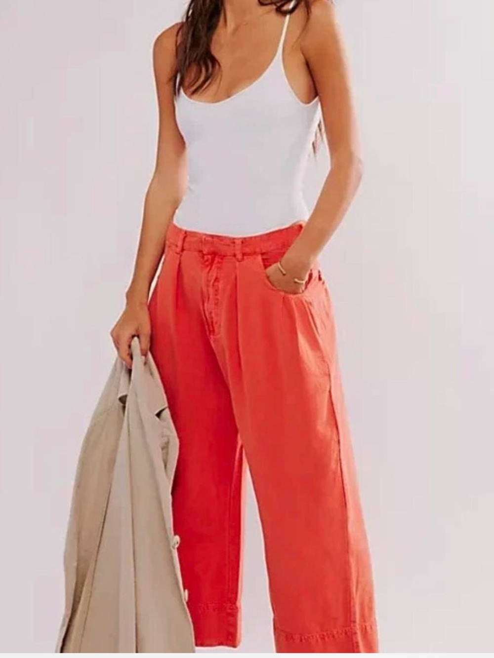 Free People Sweet Talk Chino Pants Wide Leg Crop